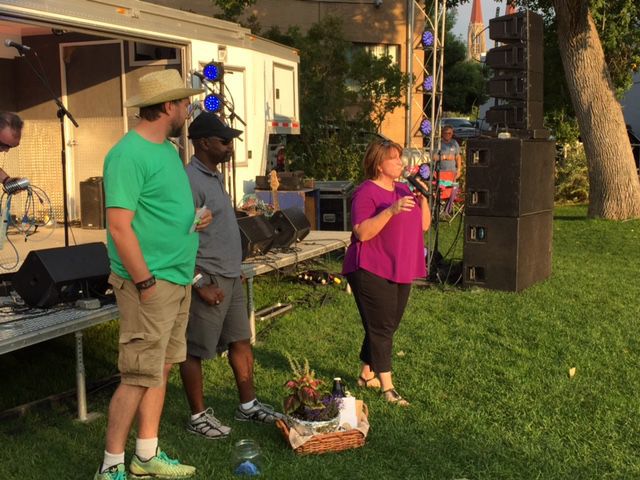 YWCA of Helena Executive Director Monica Lindeen addresses the crowd